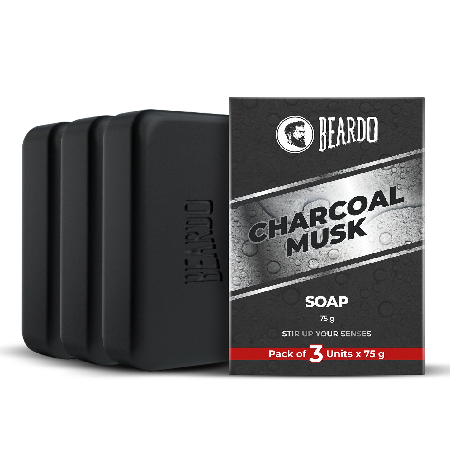 Beardo Charcoal Musk Soap Pack of 3 (3 N x 75g)