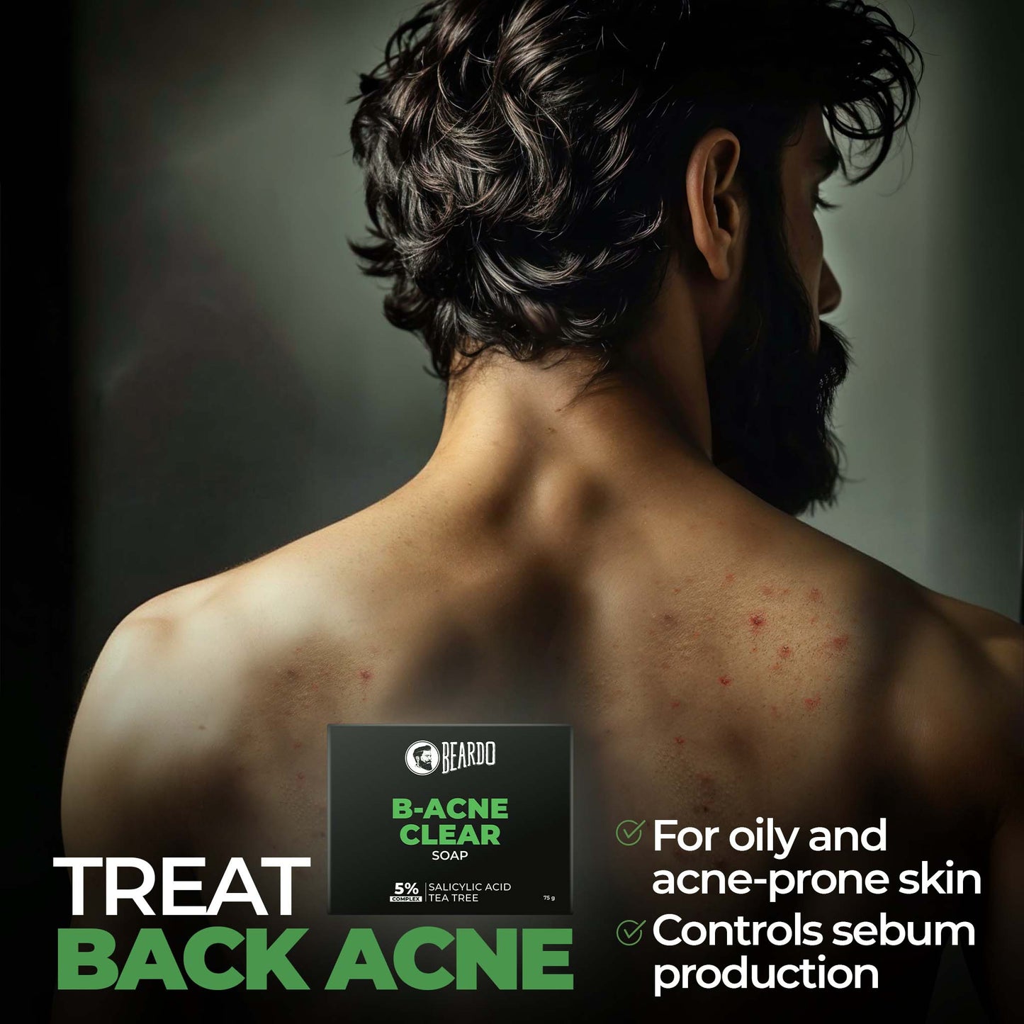 Beardo B-Acne Clear Bathing Bar(Pack of 3x75g )