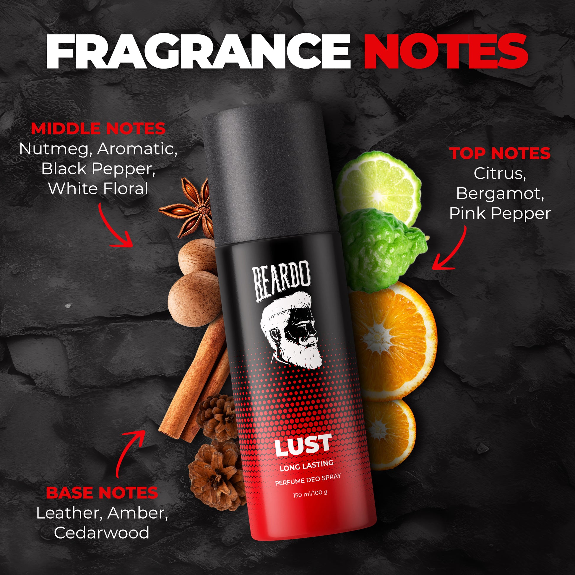 Beardo Lust Perfume Deo Spray (150ml)