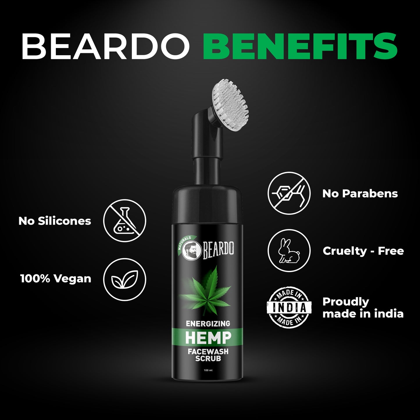 Beardo Energizing Hemp Facewash Scrub
