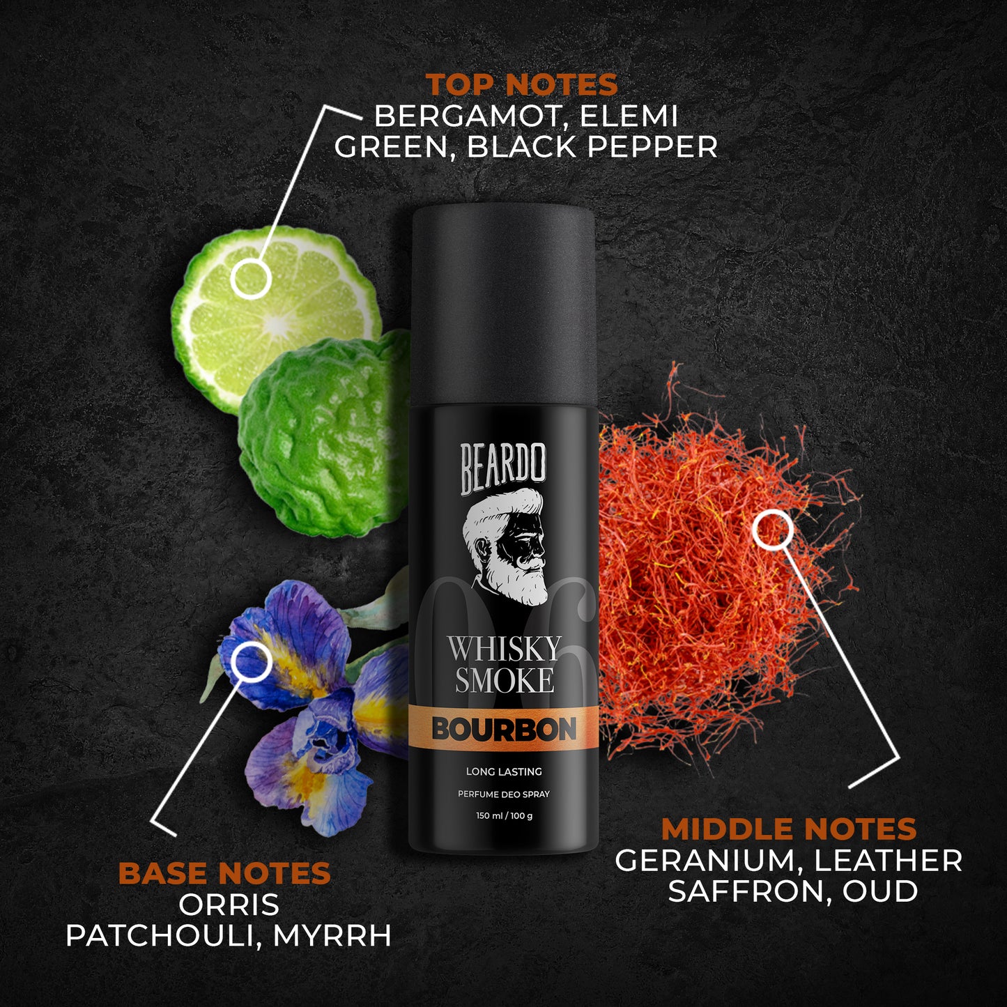 Beardo Whisky Smoke Bourbon Perfume Deo Spray 150ml
