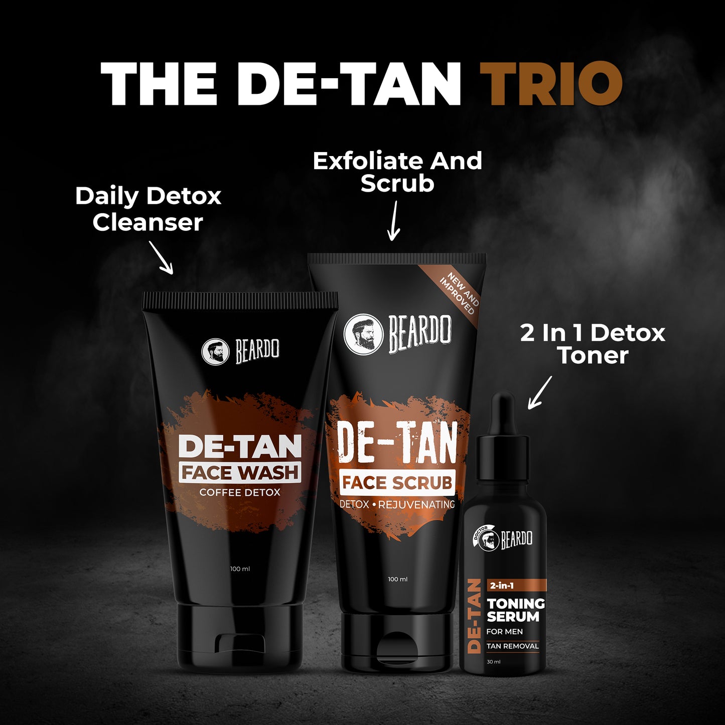 beardo skin care kit, de tan treatment, radient skin, even skin tone, d tan face scrub, best de tan scrub