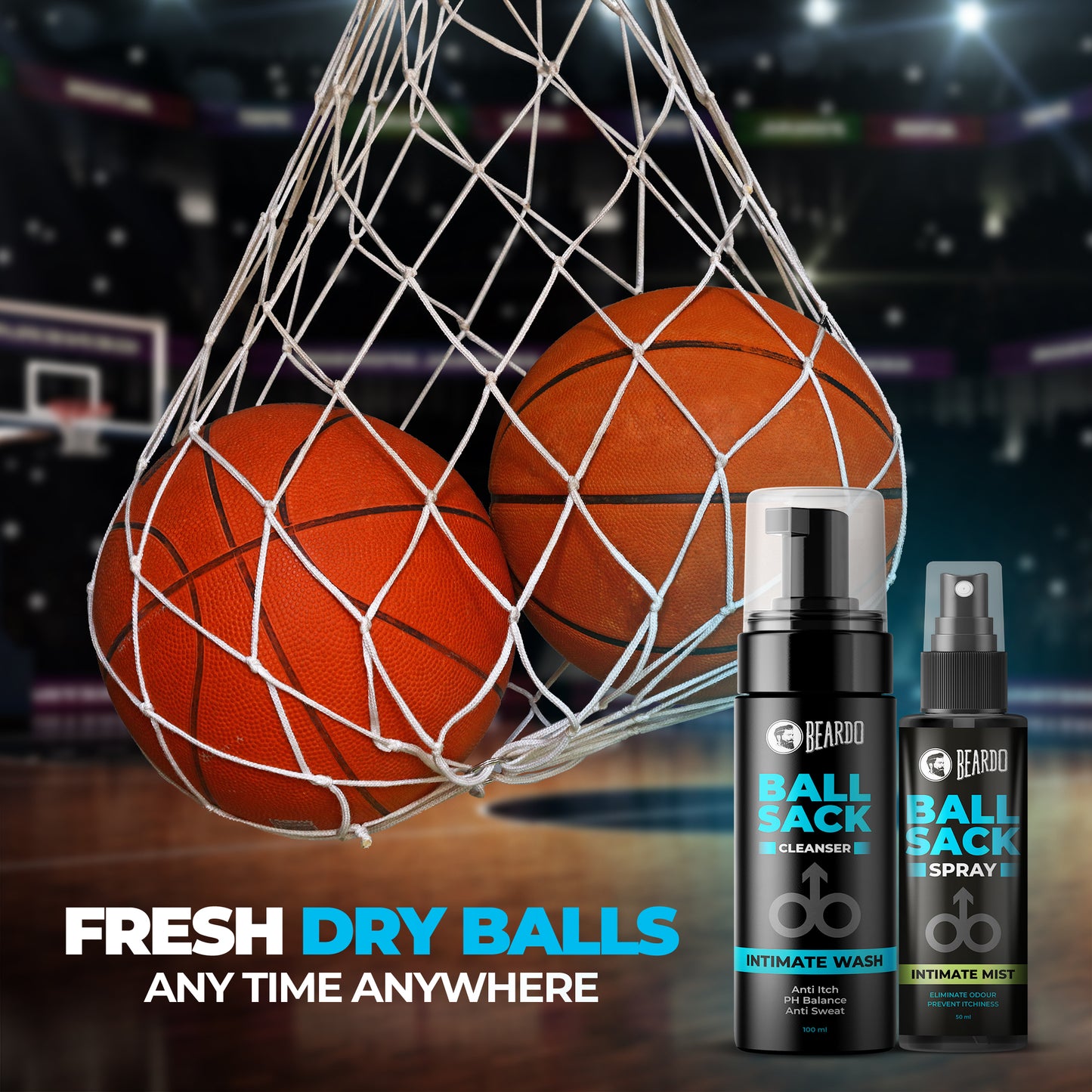 ball sack spray, smelly balls, dry balls, fresh balls