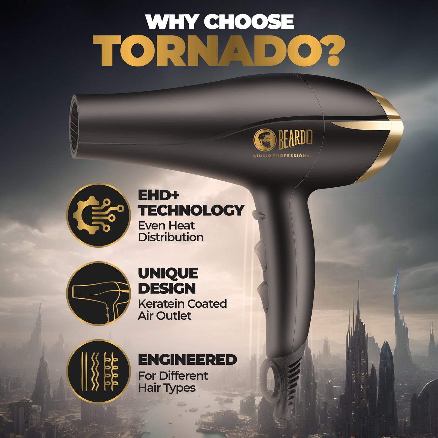 Beardo Studio Professional Tornado Hair Dryer