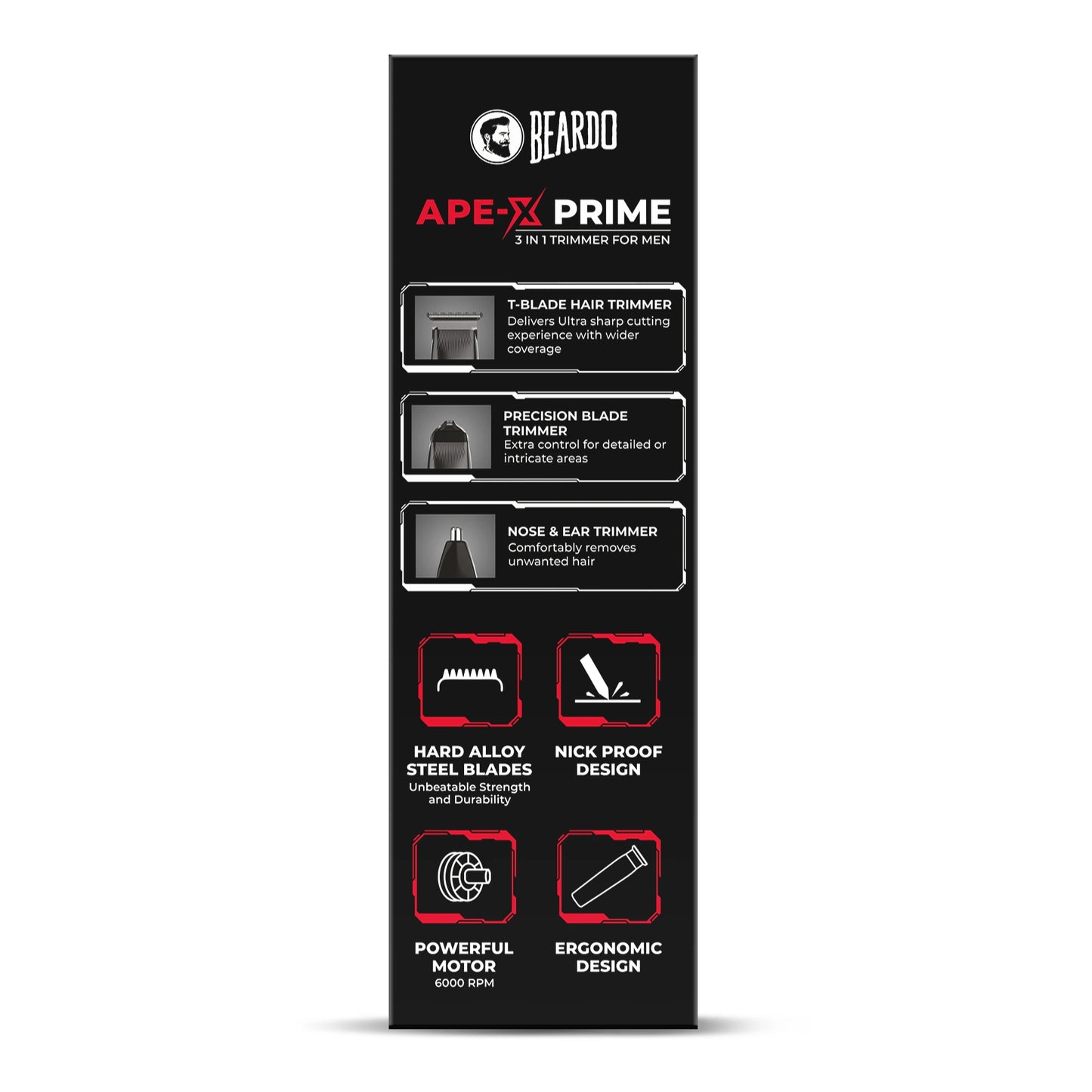 Beardo Ape-X Prime 3-in-1 Trimmer For Men