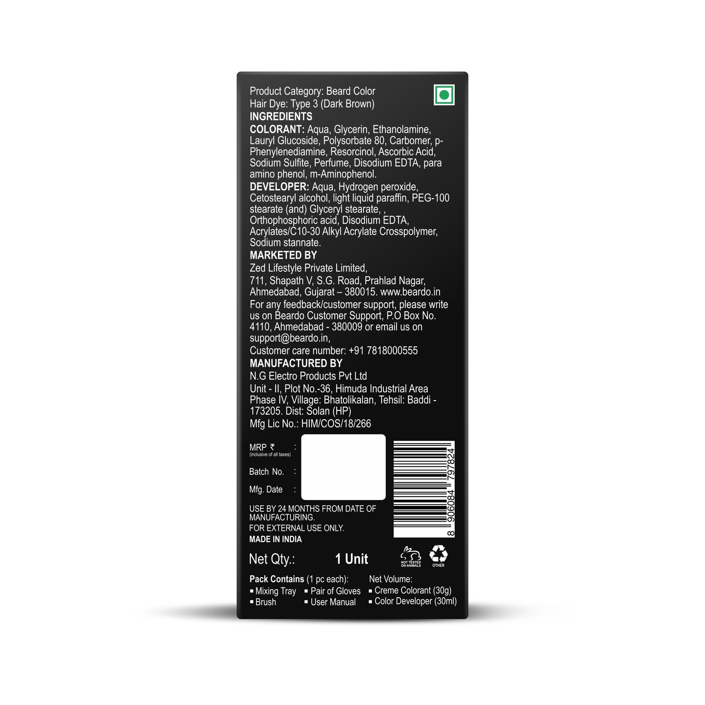 Beardo Beard Color Dark Brown