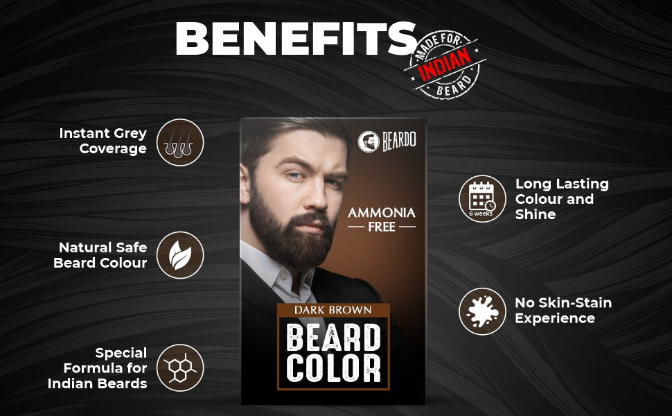 Beardo Dark Brown Beard Color Benefits