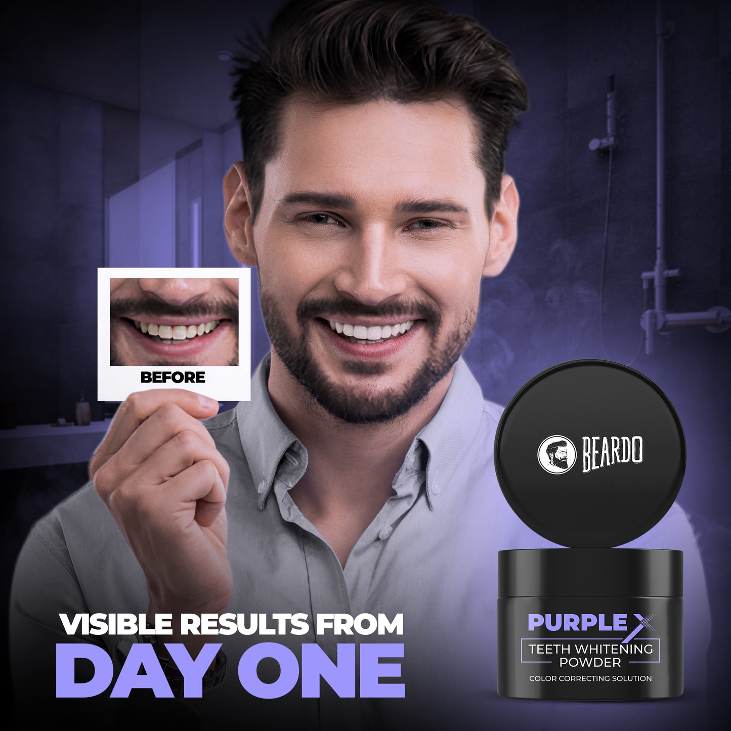 Beardo Purple X Teeth Whitening Powder (50g)