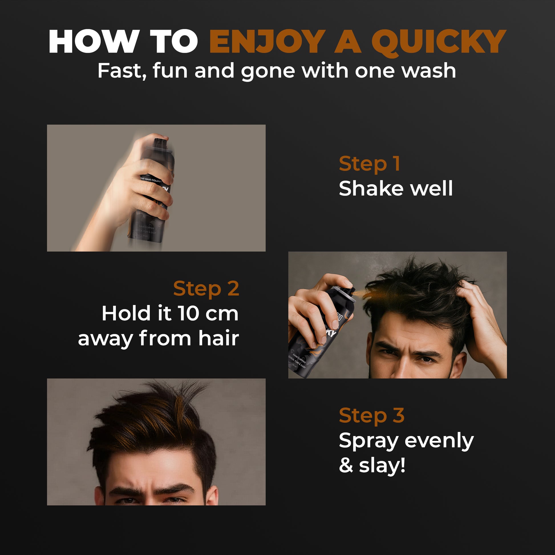 Beardo Quicky Temp Hair Color Spray Raw Copper (50ml)