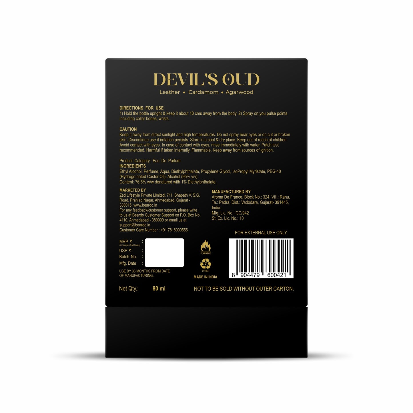 Beardo Devil's Oud Perfume EDP (80ml)