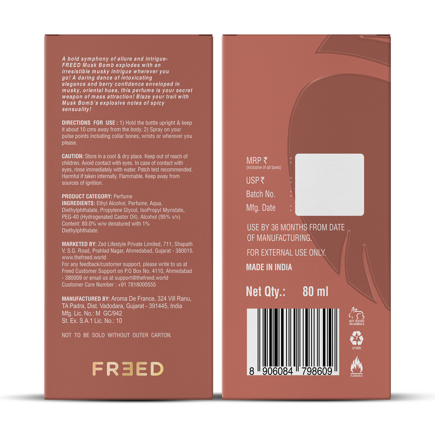 Freed Musk Bomb Eau De Parfum Intense (80ml)