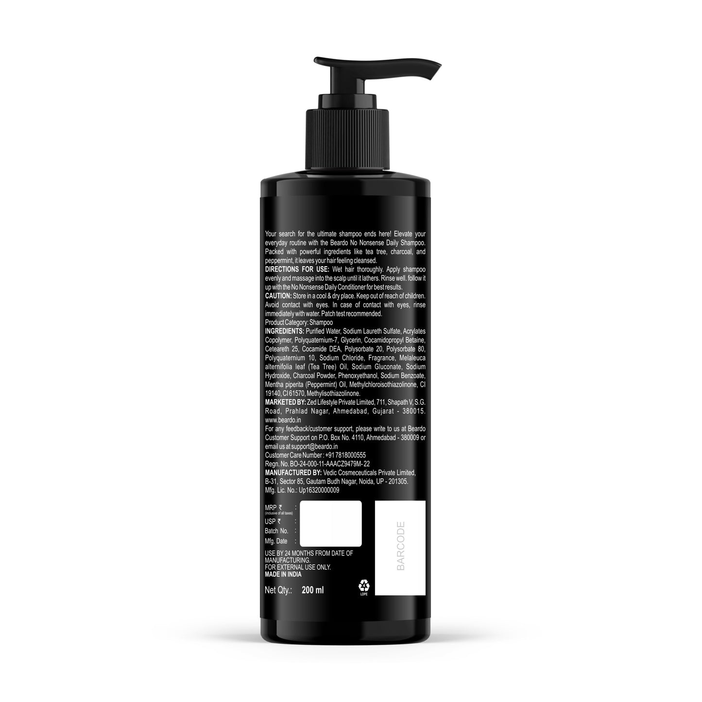 Beardo No Nonsense Daily Shampoo (200ml)