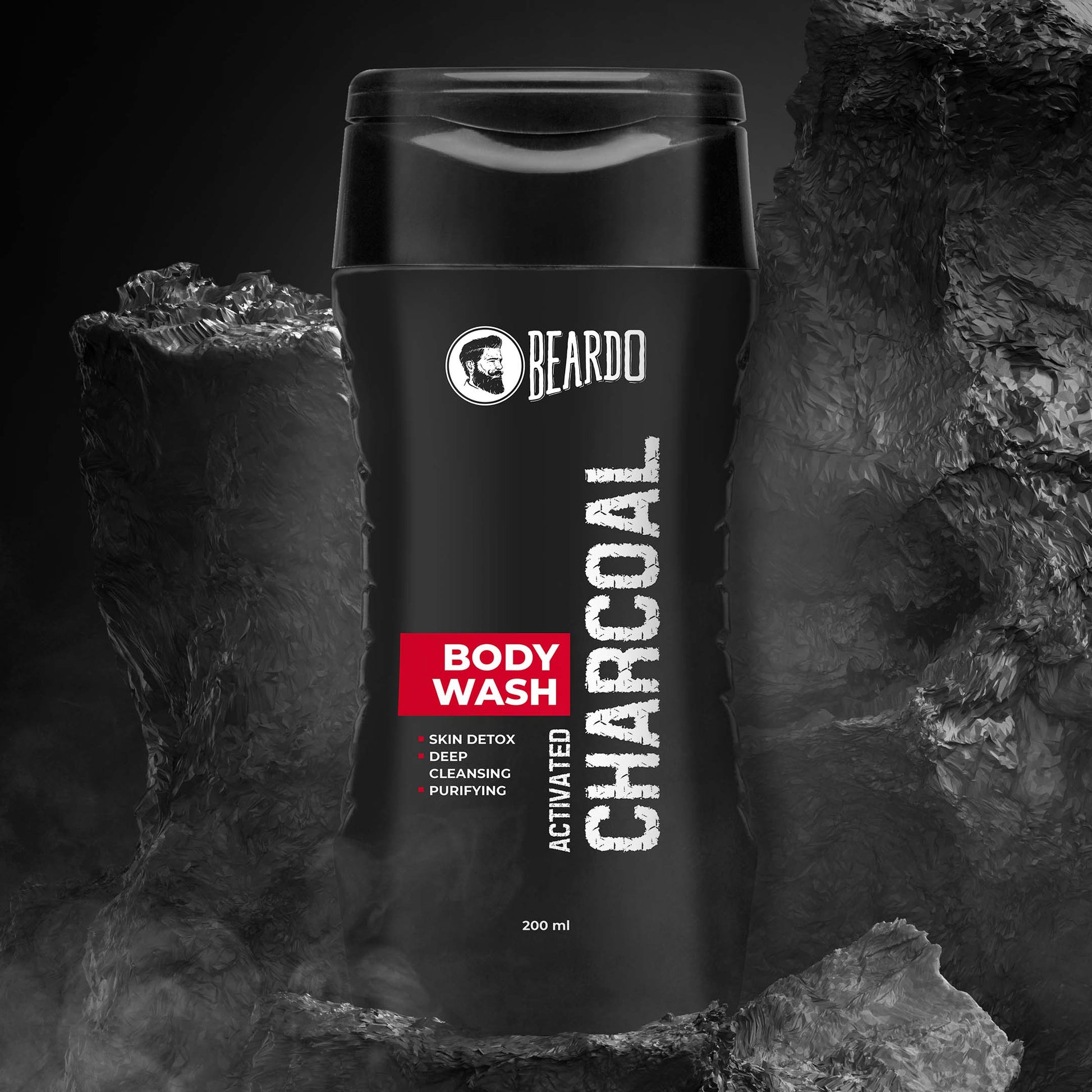 beardo activated charcoal body wash, charcoal body wash, charcoal shower gel, activated charcoal
