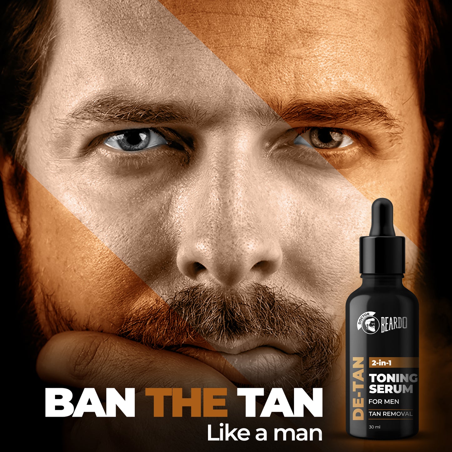 de tan toning serum, toning serum for men, serum for men, beardo serum