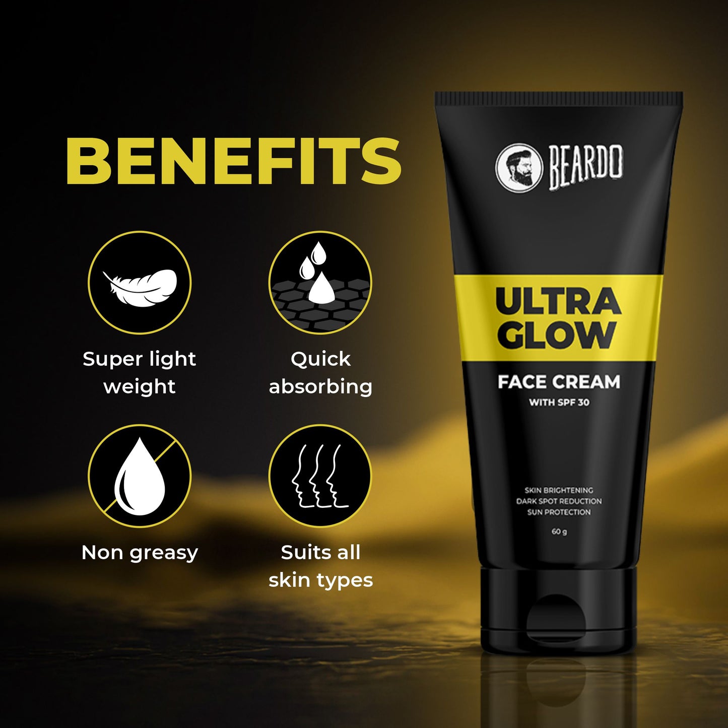 face glow cream for men, light weight cream, non greasy cream