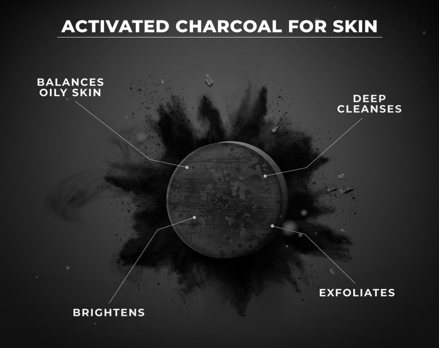 charcoal, balances oily skin, activated charcoal, brightens, exfoliates, charcoal benefits for skin