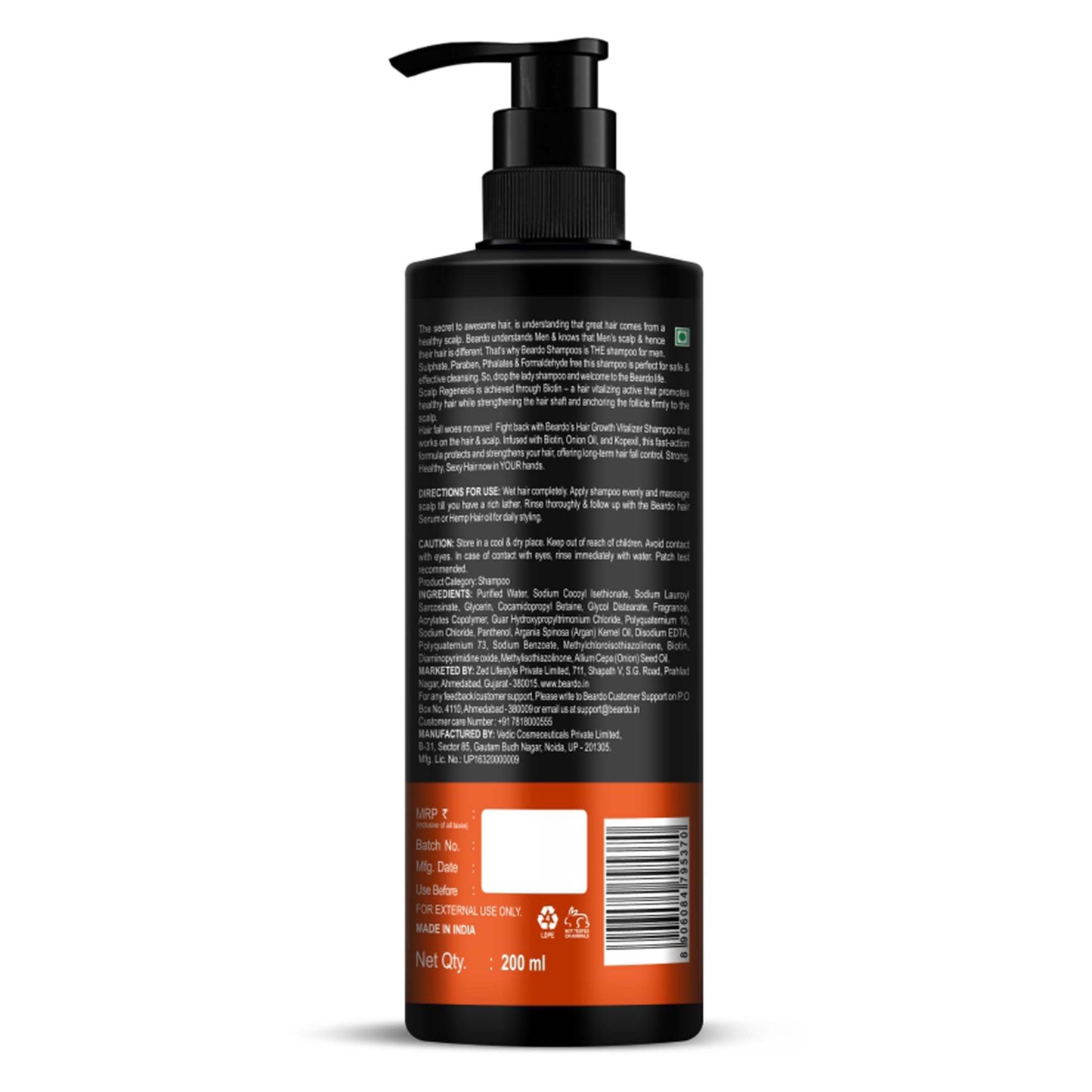 Beardo Hair Growth Sulphate Free Shampoo