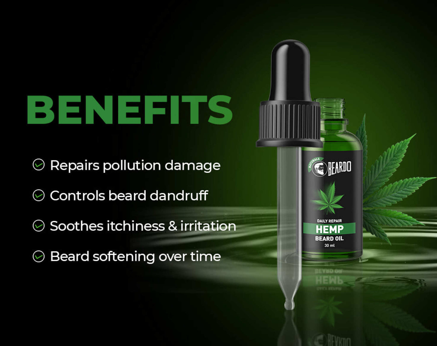 benefits of hemp oil, benefits of hemp oil for beard, benefits of hemp, control beard dandruff, soothes itchiness