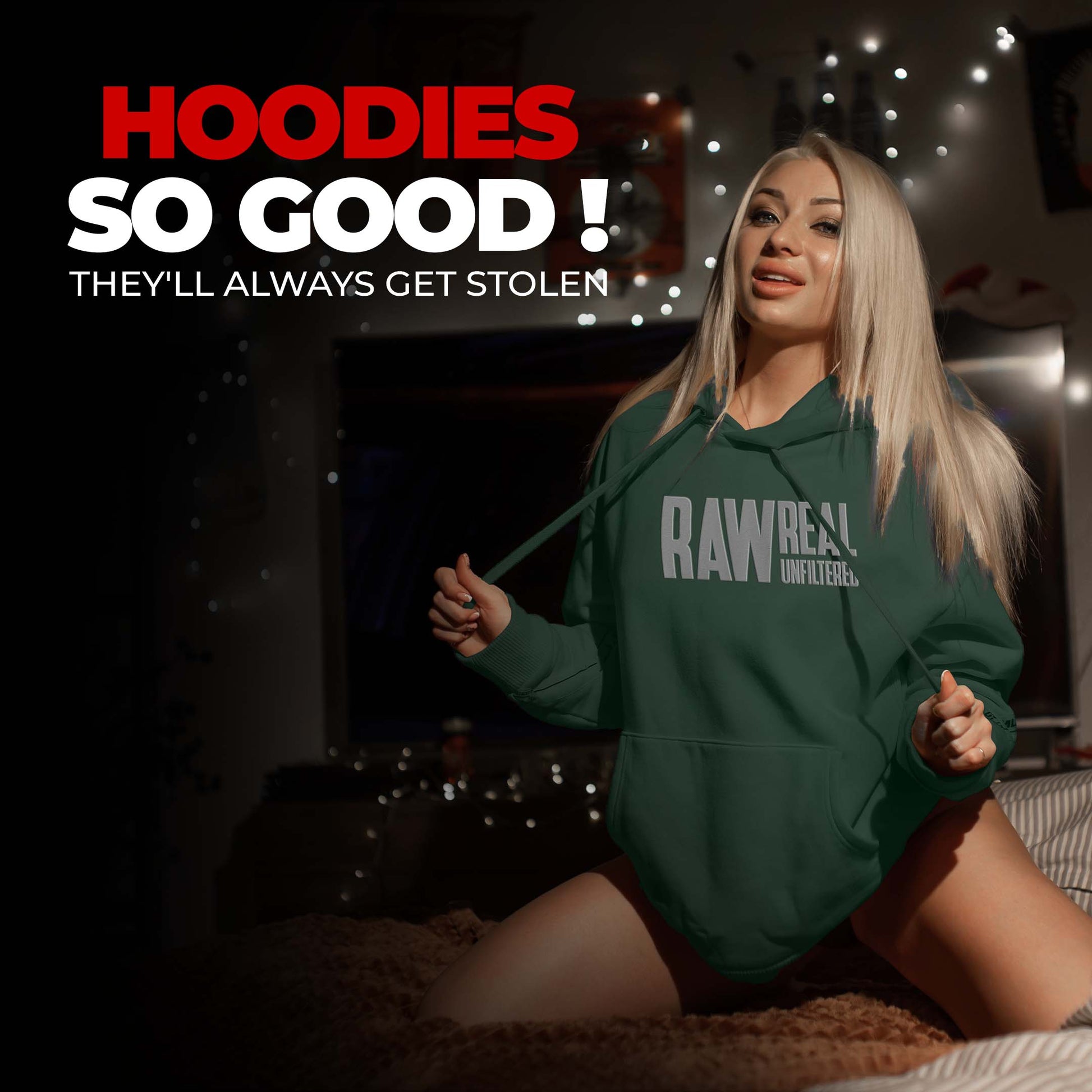 Beardo Raw Real Unfiltered Hoodie Green