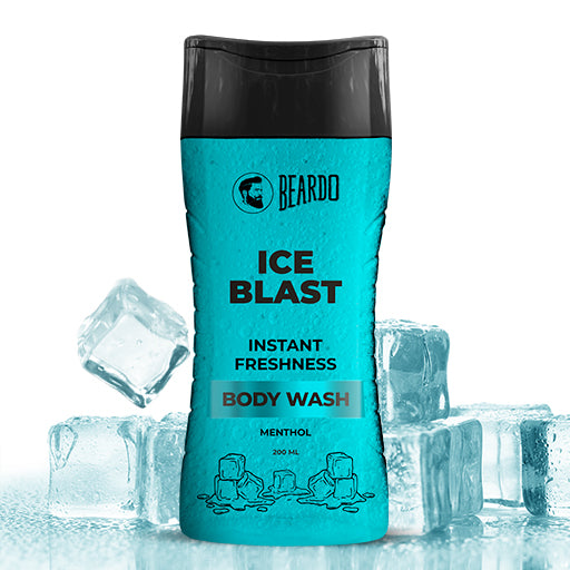 beardo ice blast body wash, cooling body wash for men, shower gel for men, shower gel for summers, body wash for men for summers, best summer body wash, body wash in summer