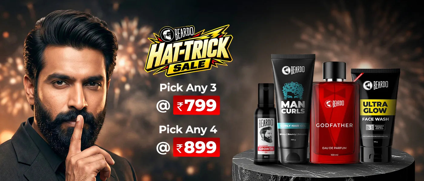 Beardo HaT-Trick Sale | Buy 3 @ ₹799, 4 @ ₹899 – Beardo India
