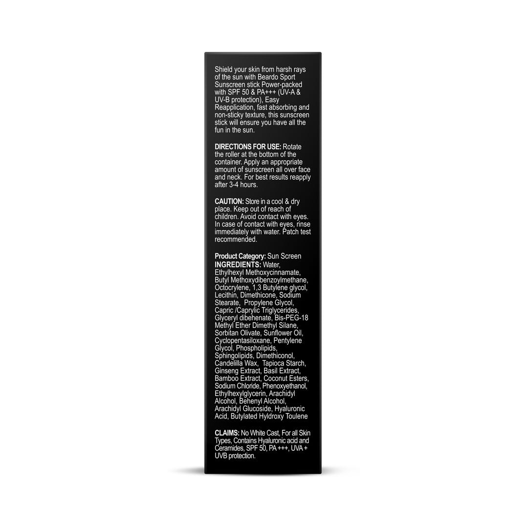 Beardo Sport Sunscreen Stick SPF50 (20g) – grooming results and lifestyle