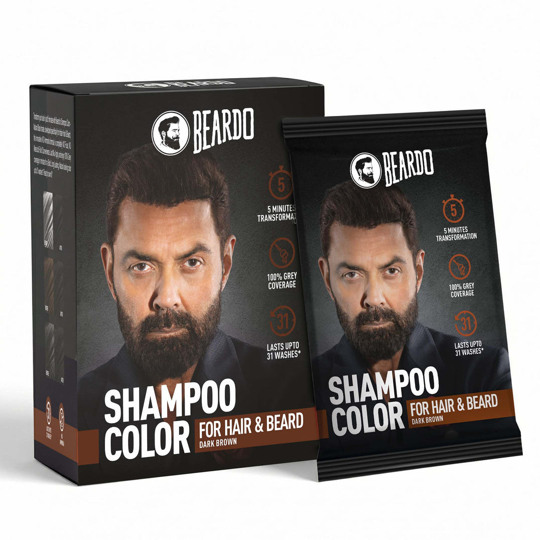 Beardo Shampoo Color for Hair and Beard (Dark Brown) – hair shampoo for men