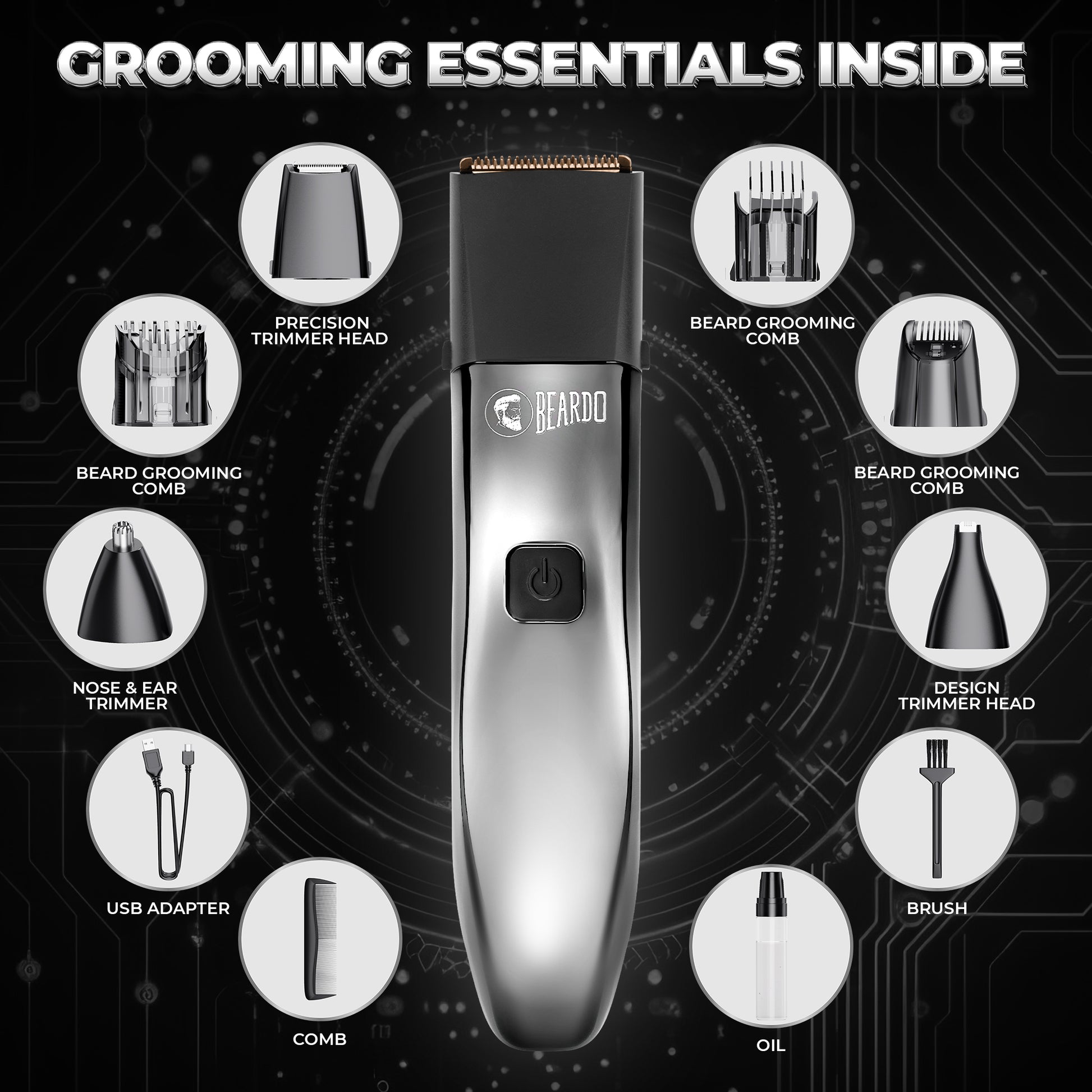 Beardo Chrome Beast Grooming Kit