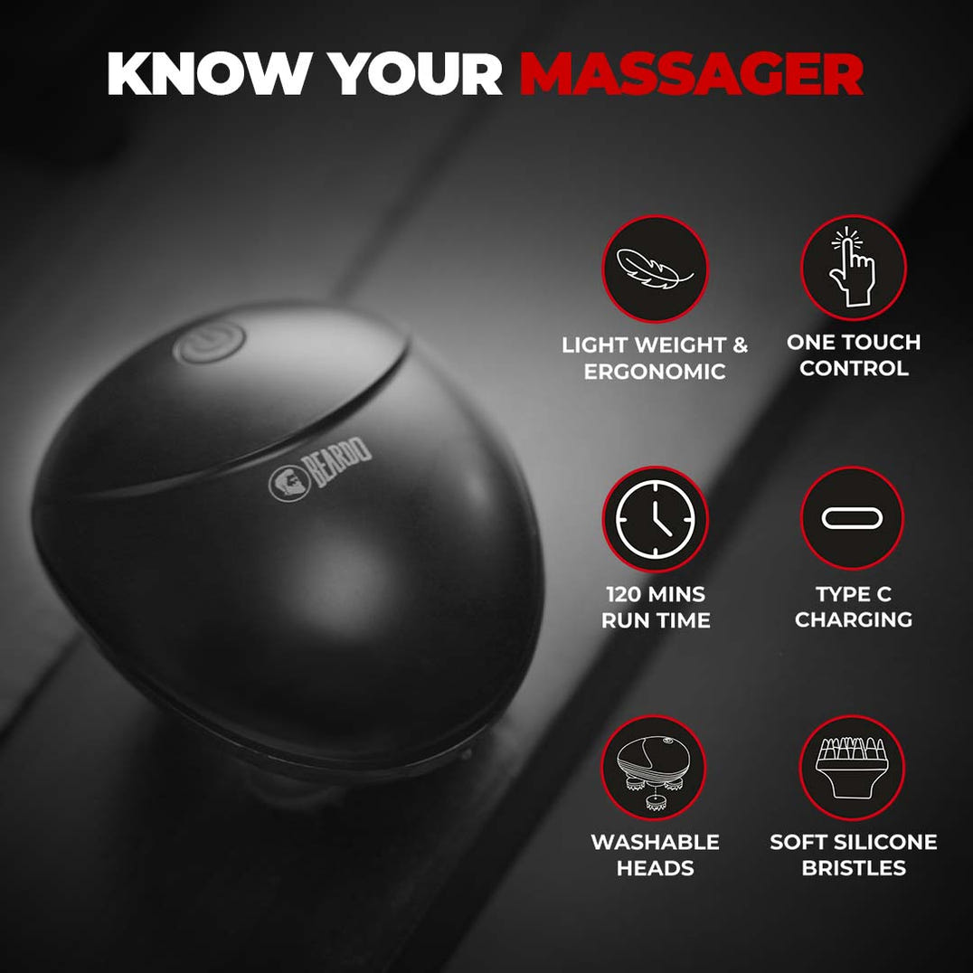 Beardo Stress Buster Electric Scalp Massager – key ingredients and benefits