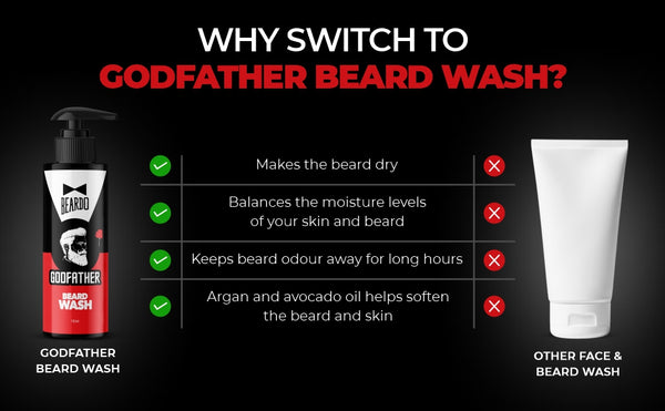 Why choose Godfather Beard Wash over your Face Wash?​