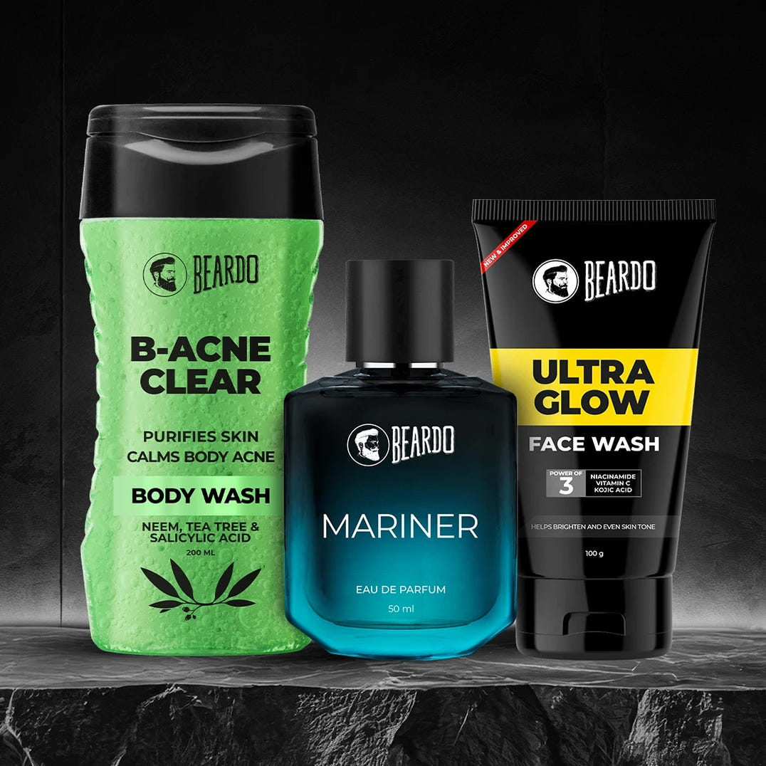 Beardo Men's Grooming Starter Kit – grooming combo set for men