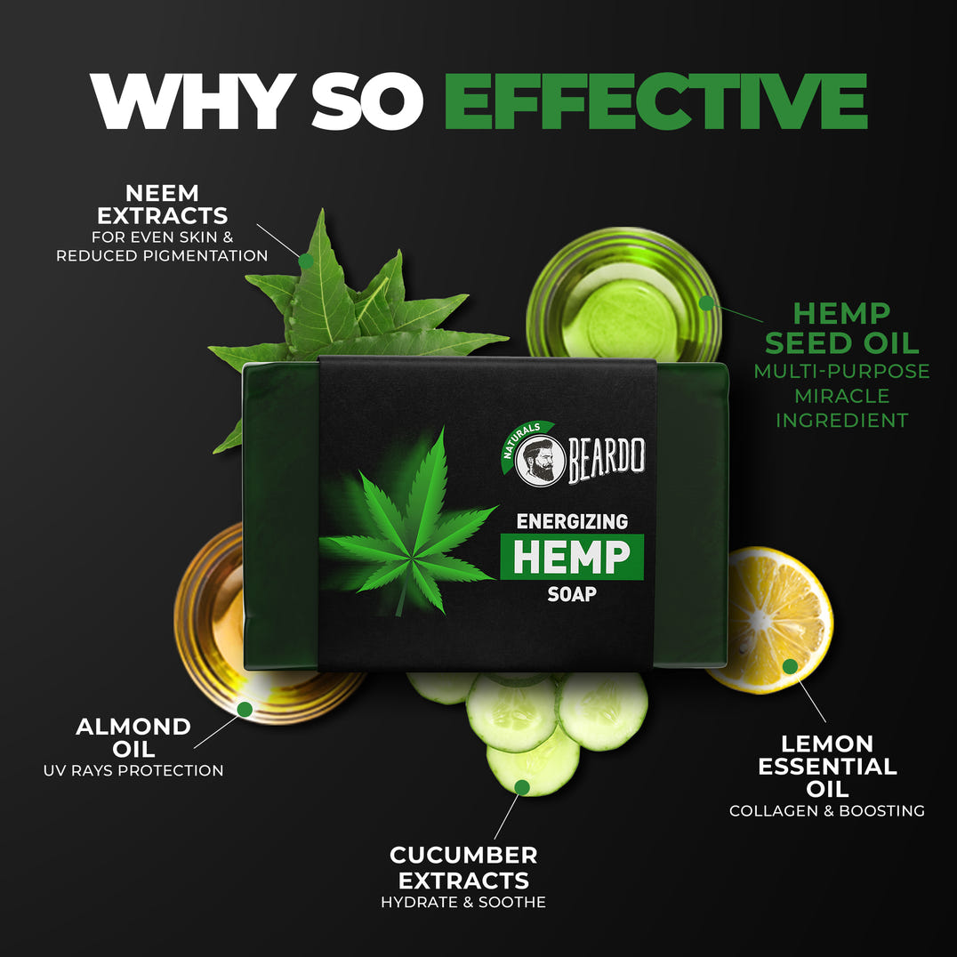 Beardo Energizing Hemp Soap – formula and texture close-up