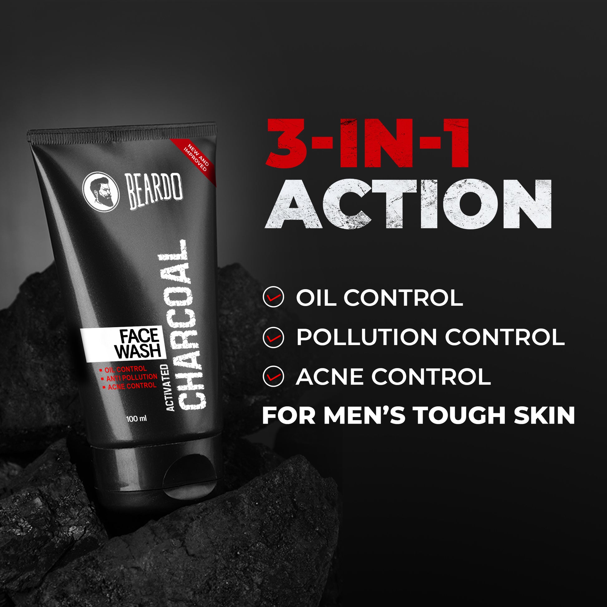 oil control, pollution control, acne control, 3 in 1 action