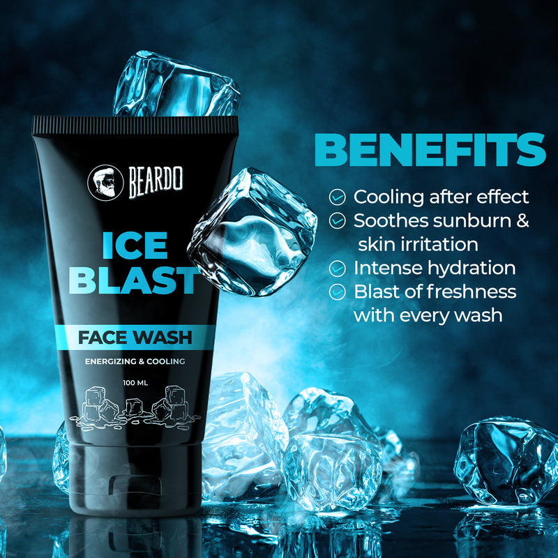 top 10 face wash for men, top face wash for men, cooling face wash, beardo ice blast face wash