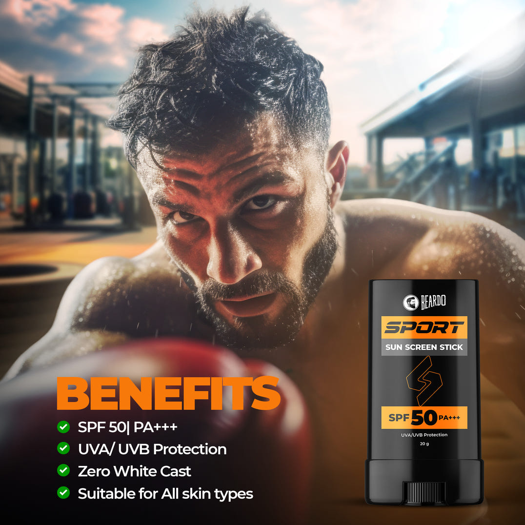 Beardo Sport Sunscreen Stick SPF50 (20g) – grooming results and lifestyle