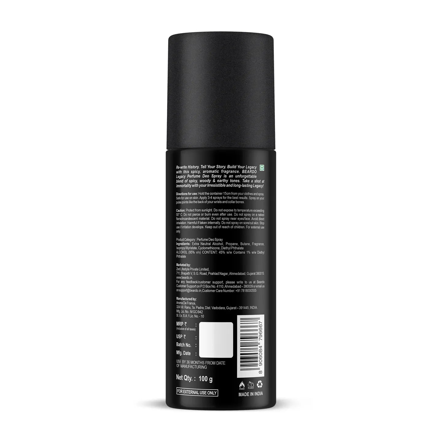 Beardo Legacy Perfume Deo Spray (150ml)