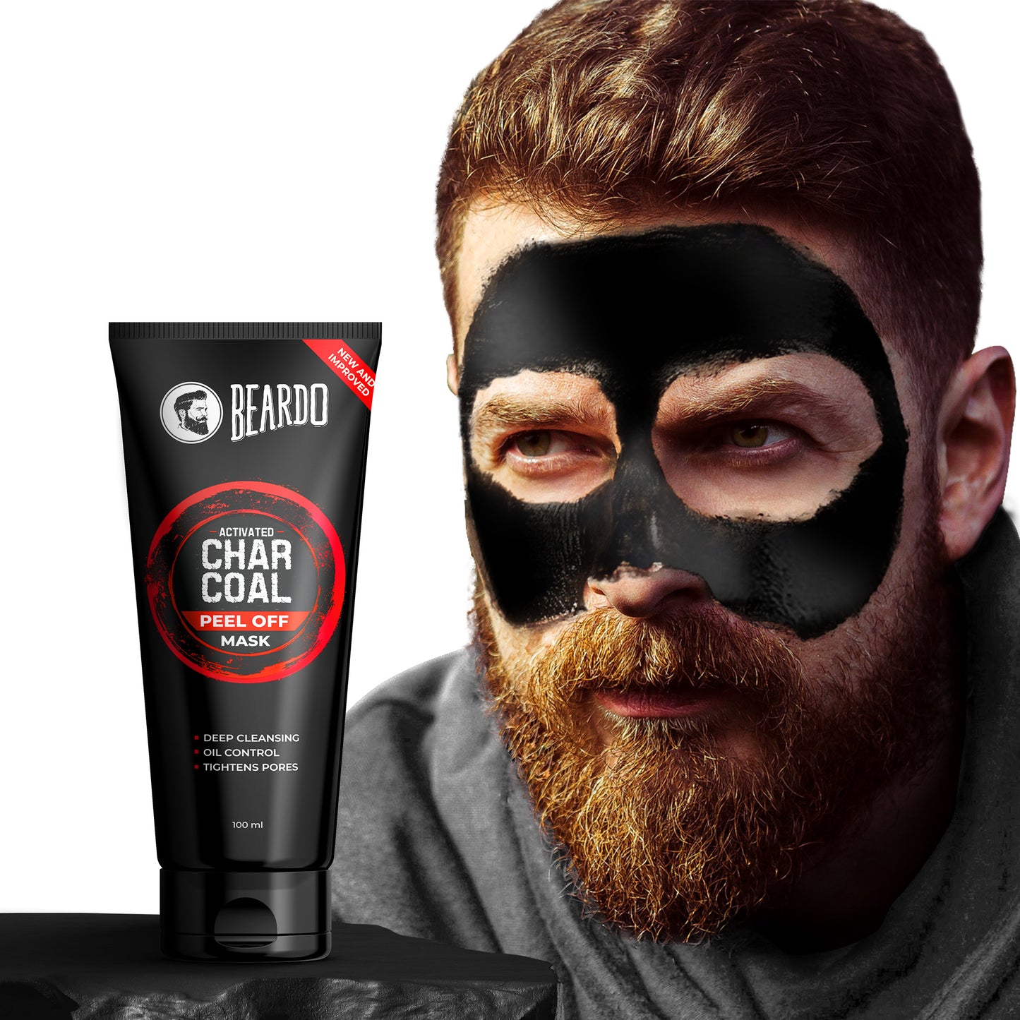beardo activated charcoal peel off mask, peel off mask for men