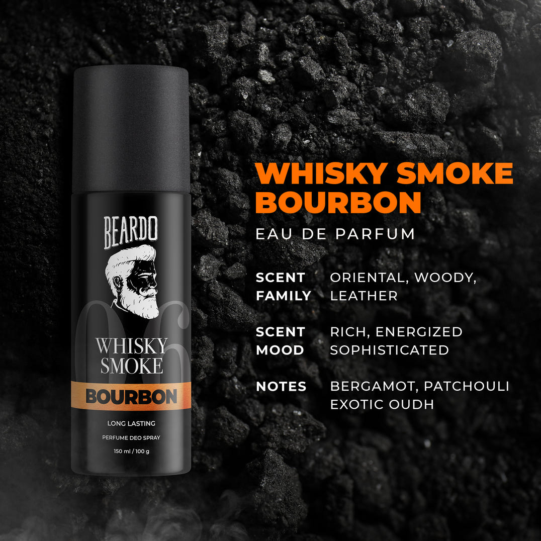 Beardo Whisky Smoke Bourbon Perfume Deo Spray 150ml – formula and texture close-up