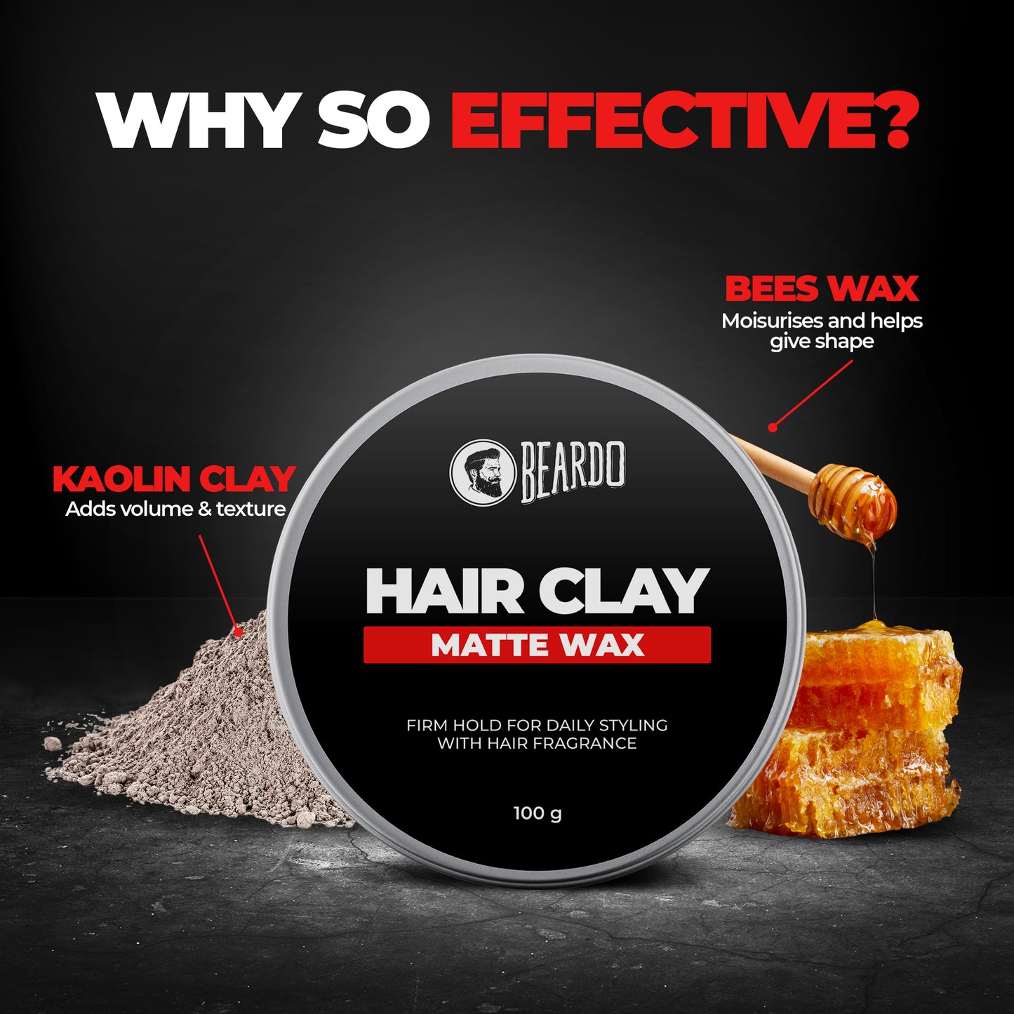 Beardo HAIR CLAY Wax - Strong Hold