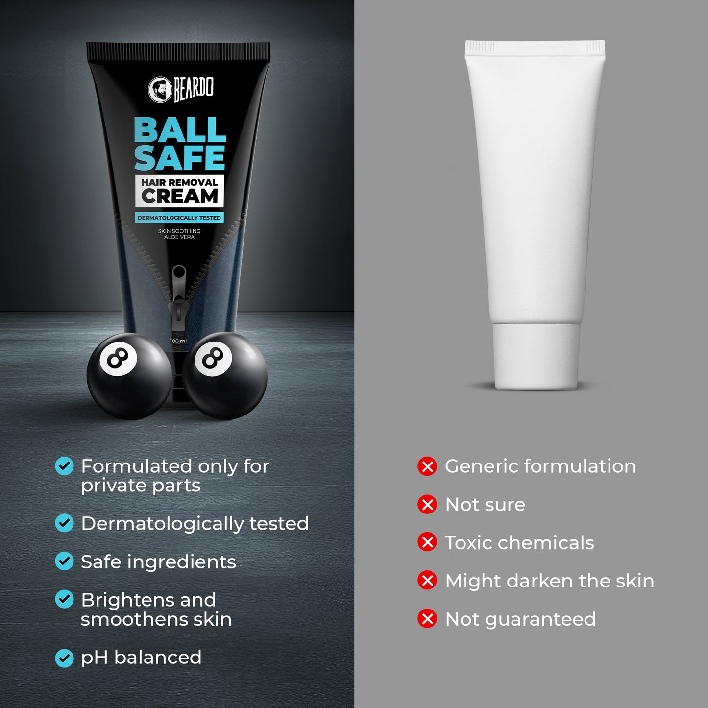 Ball Safe Hair Removal Cream (100ml)