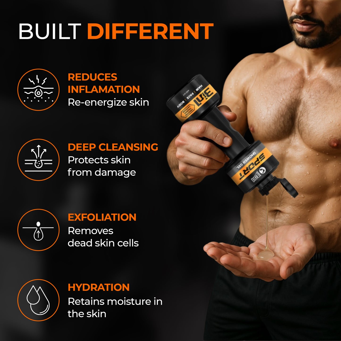 Beardo Sport 3-in-1 Body Wash Shower Gel (450ml)
