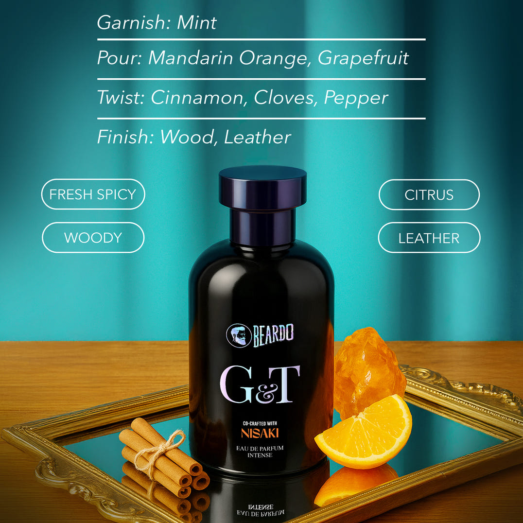 Beardo G&T Perfume EDP Intense (100ml) – formula and texture close-up