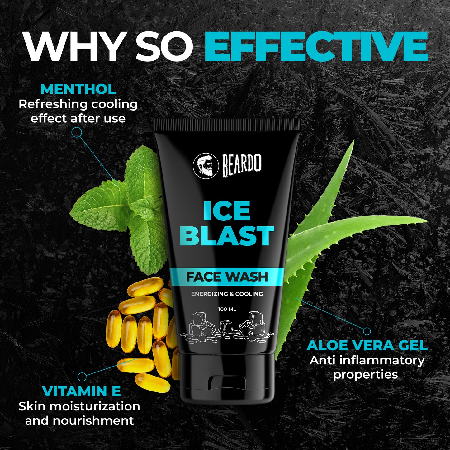 colling effect face wash, beardo ice blast face wash review, cool mint facewash