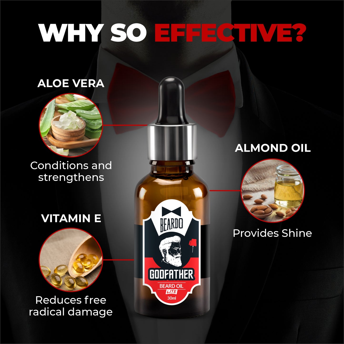 benefits of almond oil for beard, benefits of aloe vera for beard, benefits of vitamin E for beard