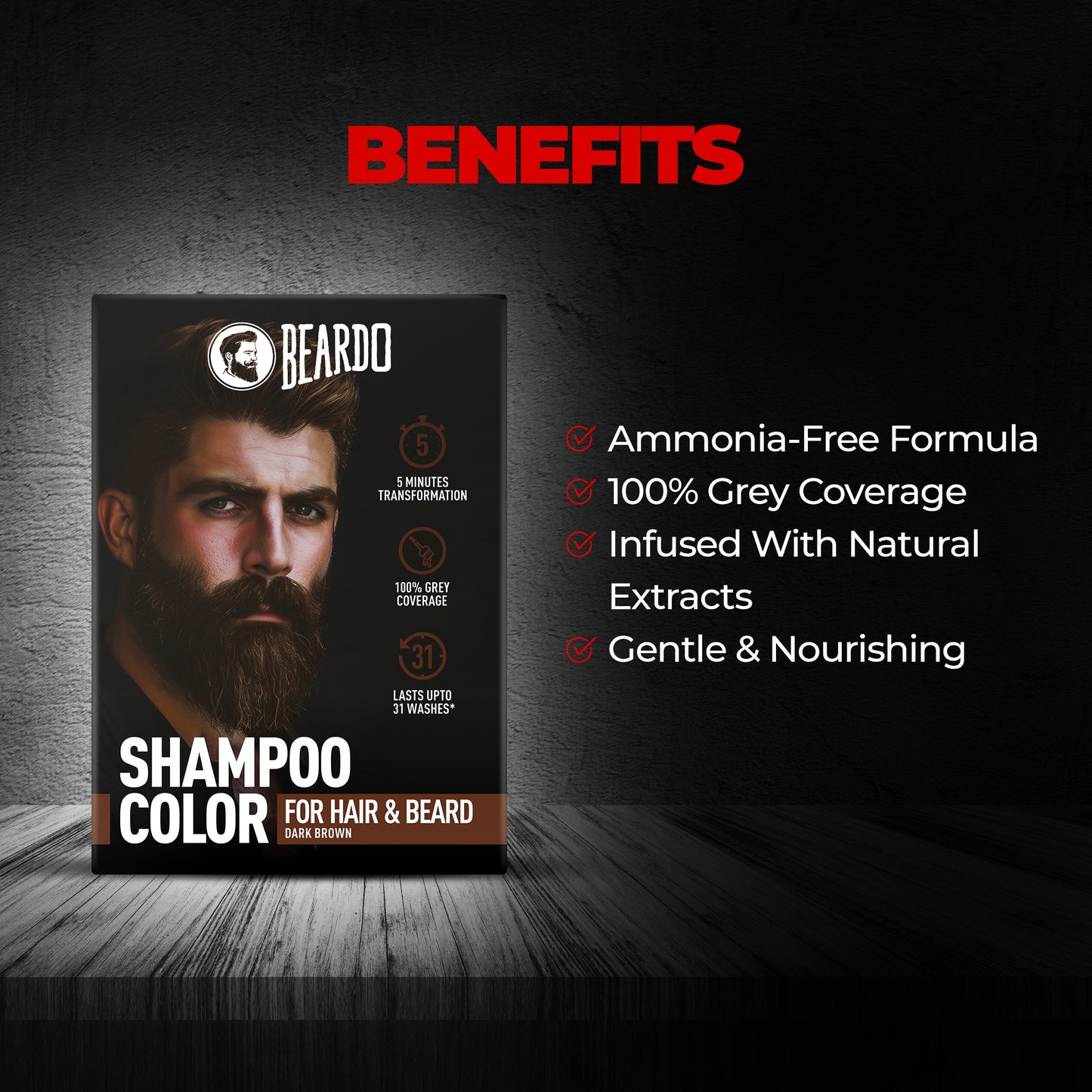 Shampoo Color for Hair and Beard (Dark Brown)