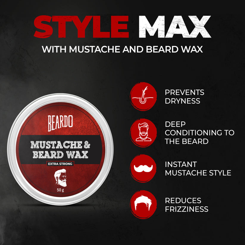 Beardo Beard & Mustache Wax Extra Strong Hold for Beard & Mustache