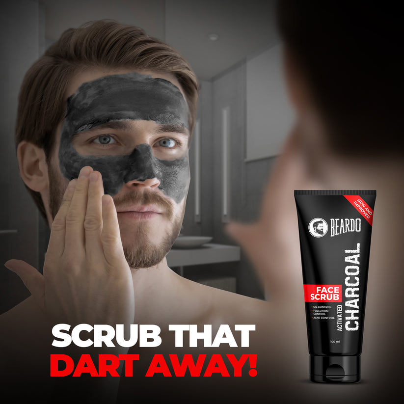 Beardo Charcoal Face Scrub How To Use Beardo Charcoal 4-in-1 Combo | Face Scrub, Peel Off Mask & More