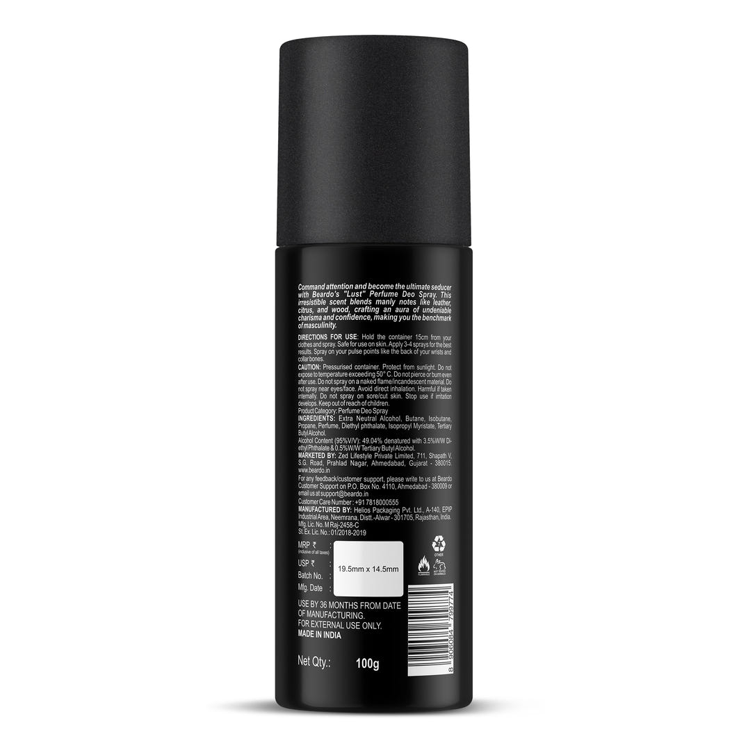 Beardo Lust Perfume Deo Spray (150ml) – grooming results and lifestyle