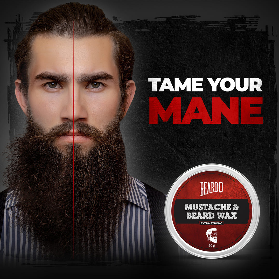 Beardo Beard & Mustache Wax - Extra Strong – grooming results and lifestyle