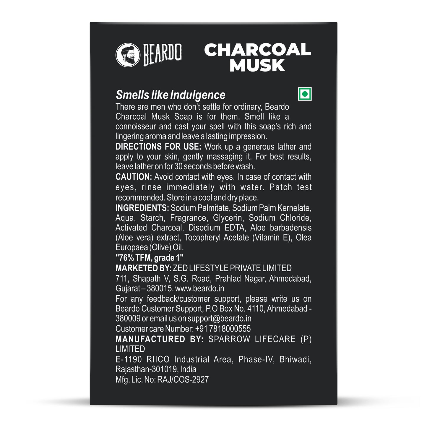 Beardo Charcoal Musk Soap Pack of 3 (3 N x 75g)